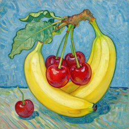 epic art of cherry - banana by vincent van gogh