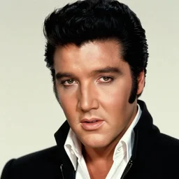 cinematic close up artwork of Elvis Presley looking lovingly into the camera with a space nebula behind him, beautiful digital art, realistic
