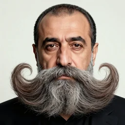 turkish man with powerful huge massive fractal mustache