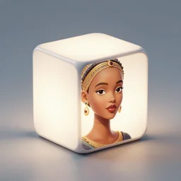 symmetry!! ethiopian princess of technology, solid cube of light, hard edges, product render retro - futuristic poster scifi, lasers and neon circuits, brown skin man ethiopian princess, intricate, elegant, highly detailed, digital painting, artstation, concept art, smooth, sharp focus, illustration, dreamlike, art by artgerm