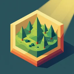 the joy of hex, simple textured vector based illustration, critical detail, vivid colors, isometric, wlop
