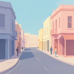 pastel 3 d minimalist, street scene by jeffrey smart and gregory crewdson
