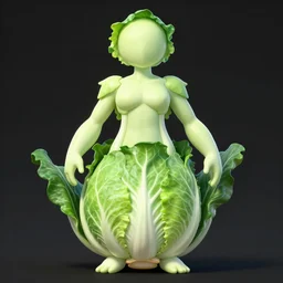 cabbage humanoid, symmetrical, highly detailed, digital art, sharp focus, trending on art station, anime art style