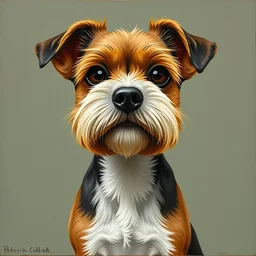painting of cute dog, full stature, in style of patrick caulfield, photorealistic