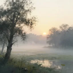 a sketch of a beautiful morning with slight due