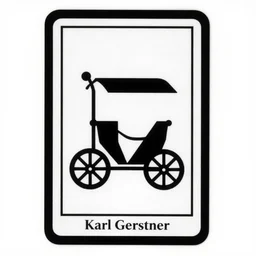 geometric the chariot tarot card by karl gerstner, minimal, black and white monochrome, bordered, centered, in frame, 8 k scan