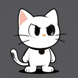 cat in the style of cuphead