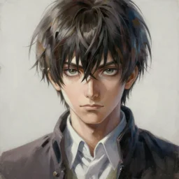 a masterpiece portrait painting of light yagami, ultra realistic, concept art, intricate details, eerie, highly detailed, photorealistic, art by artgerm and greg rutkowski and alphonse mucha