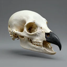 bird victorian style avian raptor fowl skull of a bird with black beak giger digital art
