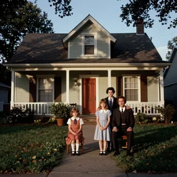 Satanic States of America, alternate history, 1950s family, goth family, suburbia, suburban living, Stepford home, sitcom screenshot