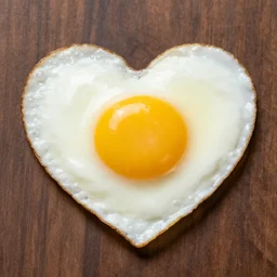 fried egg in heart shape
