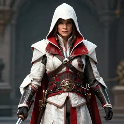betty white as Ezio Auditore in Assassin's Creed, photorealistic 8k professional character concept