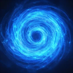 a swirling vortex of blue plasma energy smiling down on creatio, octane, unreal, blender, raytracing, high, resolution, hdr trending on artstation