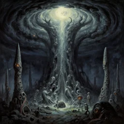Cataclysmic Abyss by Zdzislaw Beksinski, digital art, incredible details