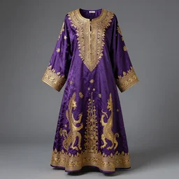 Exquisite, Regal, Royal, Tyrian purple gilded medieval byzantine tunic