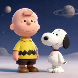 charlie brown and snoopy go on a super fantastic space adventure, octane render, hyperrealistic, by greg bekzinski and wlop