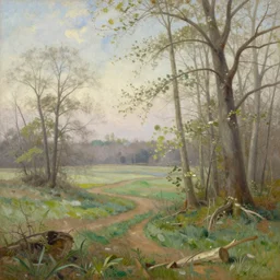a beautiful mississippi landscape, springtime morning, by george caleb bingham \, oil on canvas, luminism, hyperrealism