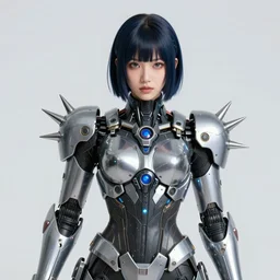 a highly detailed portrait of a kpop idol mecha lady in spiked cyberpunk bioarmor trending on artstation by yoshitake amano, holographic undertones, 3 d cg, octane rendered, futuristic, 2 k aesthetic, dramatic lighting, 4 k