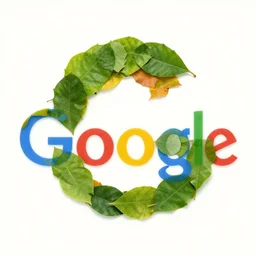 google logo made out of leaves