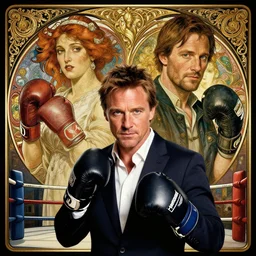 hdr portrait photography brendan fraser in front of keanu reeves, box battle, box ring, cinematic, coherent portraits, from time magazine, intricate, elegant, highly detailed, digital photo, trending on artstation, hdr photo, smooth, sharp focus, illustration, art by artgerm and greg rutkowski and alphonse mucha
