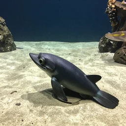 a photo of a siren in a tropical aquarium in me middle of a desert