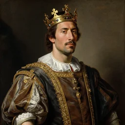 a royal painting of Dwayne the rock johnsons wearing a crown, baroque, painting from Louvre, oil painting