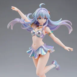 James Jean isolated magical girl vinyl figure, figure photography, smooth sharp focus, dynamic pose, holographic undertones, anime stylized, high detail, ethereal lighting - H 640