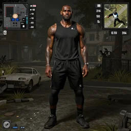 very high detail lebron James standing majestically in a black ops zombies map