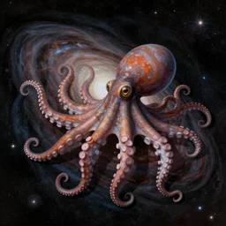 vintage diagram of the universe showing how it was created by the space octopus