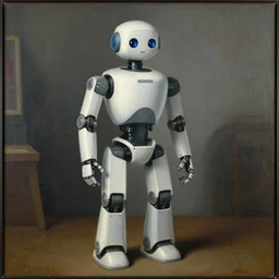 a robot, renaissance painting