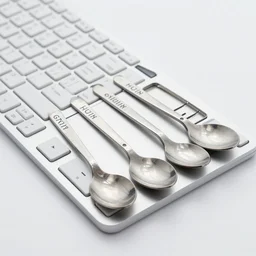 keyboard assembled from spoons