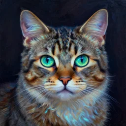 an ukiyo e cgi rtx hdr portrait of a cat detailed features painting bioluminance alena aenami artworks in 4 k by jesper ejsing, feng zhu and loish beep