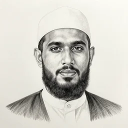 chief keef as a muslim pencil drawing very detailed