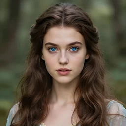 portrait of a brunette magical princess, beautiful blue eyes, sylvain sarrailh, artstation, ismail inceoglu