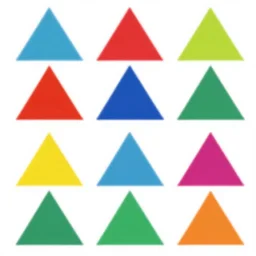 colored triangles, simplistic