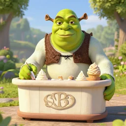 ice cream bar that looks like Shrek