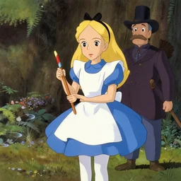 alice in wonderland by moebius, and wally wood and studio ghibli