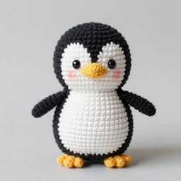 crocheted penguin