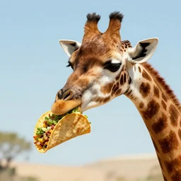 a giraffe eating tacos, realistic, concept art, 8k