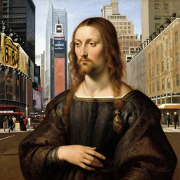 times square, new york as painted by raphael in 1 5 1 1, renaissance, broad daylight