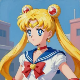 greg manchess portrait painting of sailor moon evergarden as overwatch character, blonde hair, medium shot, asymmetrical, profile picture, organic painting, sunny day, matte painting, bold shapes, hard edges, street art, trending on artstation, by huang guangjian, gil elvgren, ruan jia, greg rutkowski, gaston bussiere
