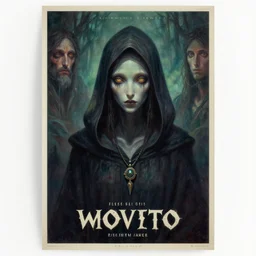 a painting of a hooded creature with a necklace, poster art by ben templesmith, christophe vacher and raymond swanland, trending on cgsociety, trending on artstation, fantasy art, wiccan, lovecraftian, mystical
