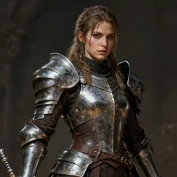 unknown the elder scrolls vi charismatic rugged female character portrait partially clothed in metal - plated battle armor atmospheric lighting painted intricate volumetric lighting, beautiful, sharp focus, ultra detailed by leesha hannigan, ross tran, thierry doizon, kai carpenter, ignacio fernandez rios