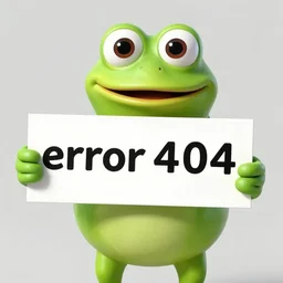 photo of frog pepe holding a sign with text that reads : error 4 0 4