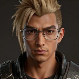 portrait of jin model, sharp focus, eye glasses, octane render, brown skin, realistic render, ffxi, rpg, detailed, beautiful, game, unreal engine, symmetrical!!, maybelline, sephora, loreal, artstation, art by artgerm, rossdraws, art by karol bak, makeup, cinematic, concept art, filmic, vsco