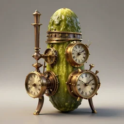 steampunk steam powered powered pickle, clockwork