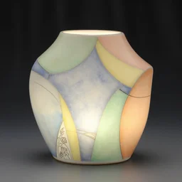 study of shino oribe yayoi kintsugi ceramics with bold innovative 4 - sided organic shape, pastel colors, individual piece, black curtain background, lacquer, carved lacquer, bokeh, essence, tiny, nightlight, studio lighting, hard lighting