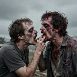 zombie biting unaware human