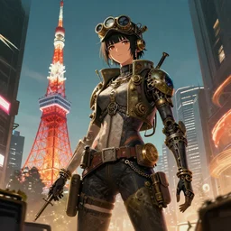 digital art of a steampunk tokyo. trending on artstation, favorites on deviantart