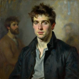 fallout, attractive male, cool tint, painting by, gaston bussiere, craig mullins, j. c. leyendecker, edgar degas